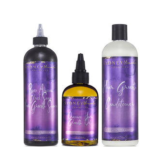 Trio Set: African Black Soap Hair Growth Shampoo, Hair Growth Oil, and Hair Growth Conditioner - BlackHairandSkincare