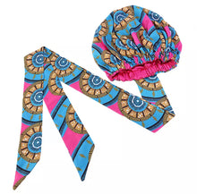 Pink Tribe African Print Satin Lined Bonnet Head Wrap - BlackHairandSkincare